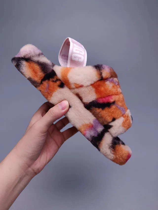 UGG Tasman Multicolor Tie-Dye Fuzzy Slipper 8