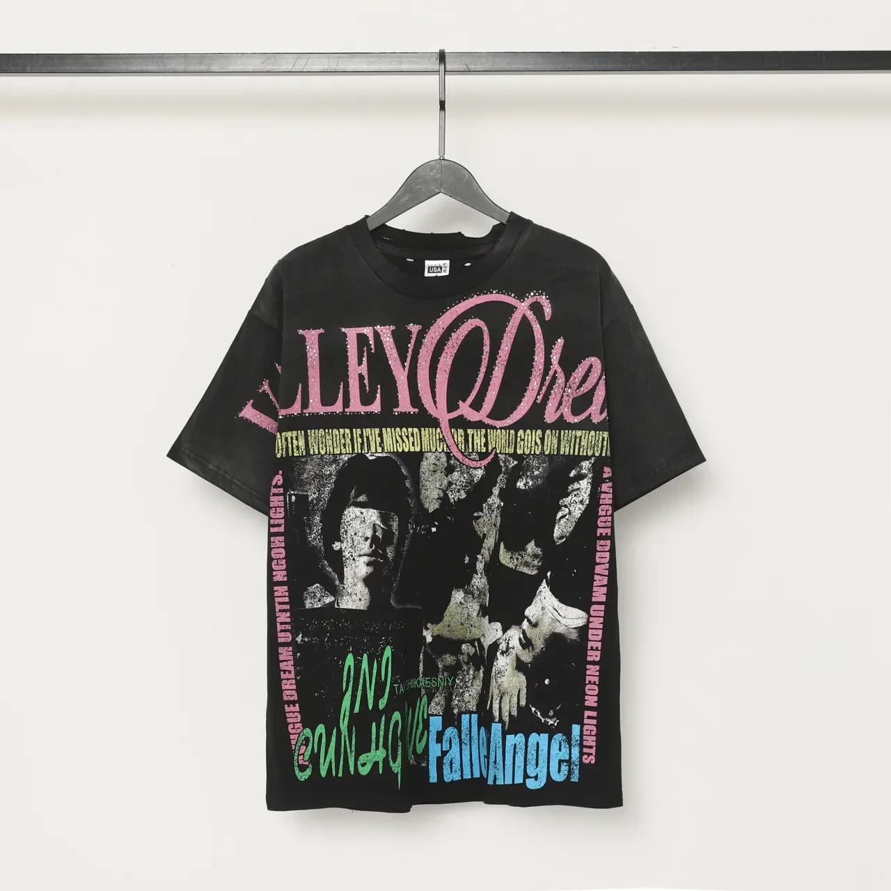 Camiseta Vale Forever oversized preta com estampa gráfica desgastada 2