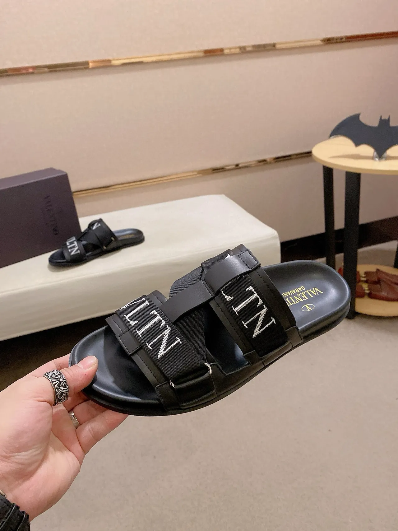 Valentino Garavani VLTN Slide Black Slippers 3