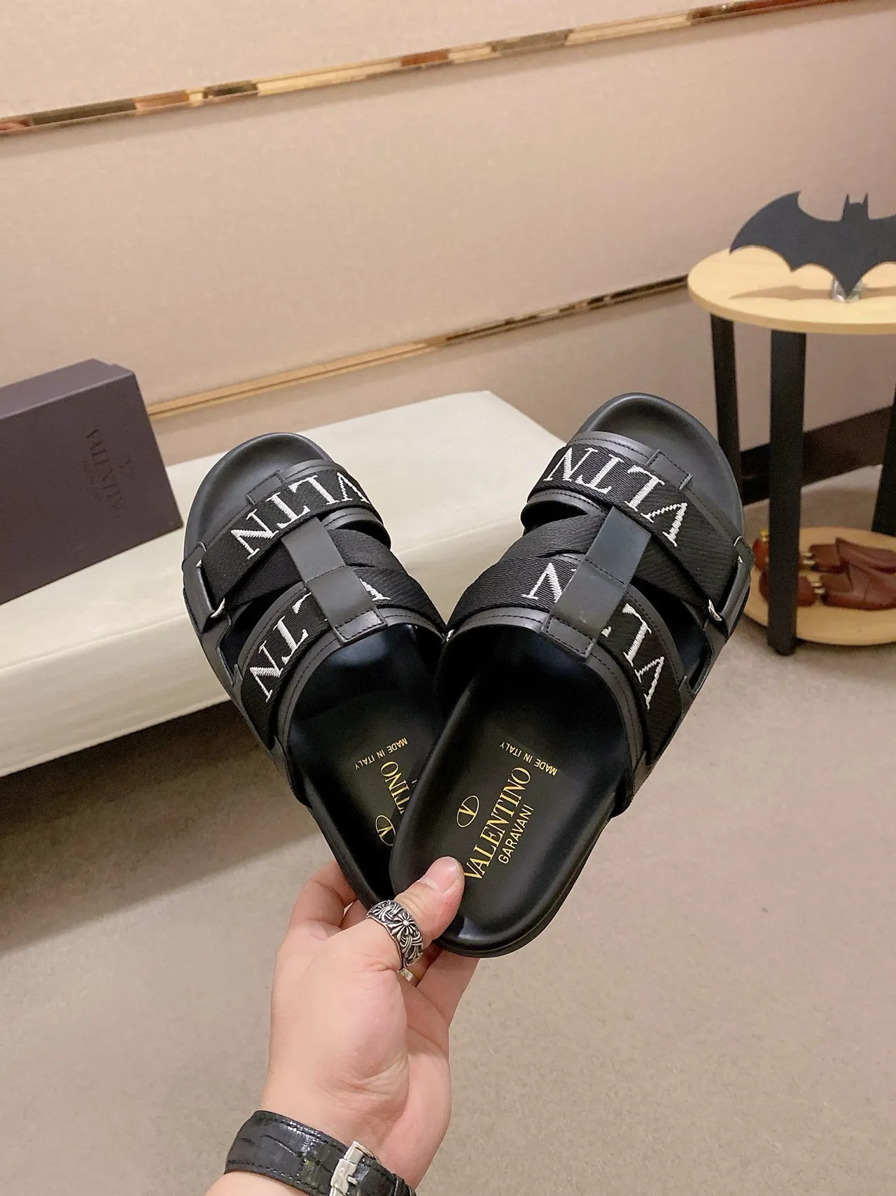Valentino Garavani VLTN Slide Black Slippers 5