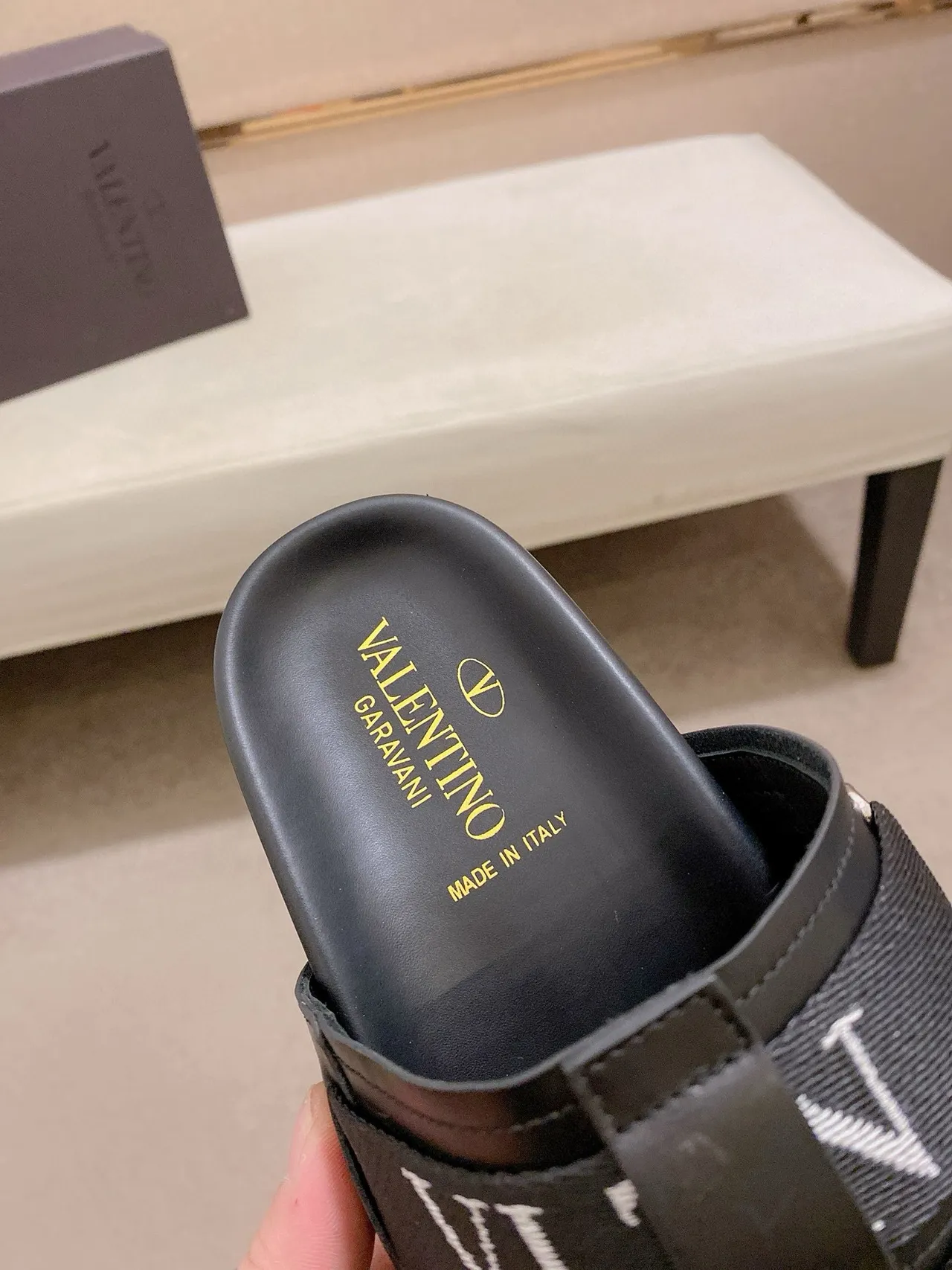 Valentino Garavani VLTN Slide Black Slippers 6