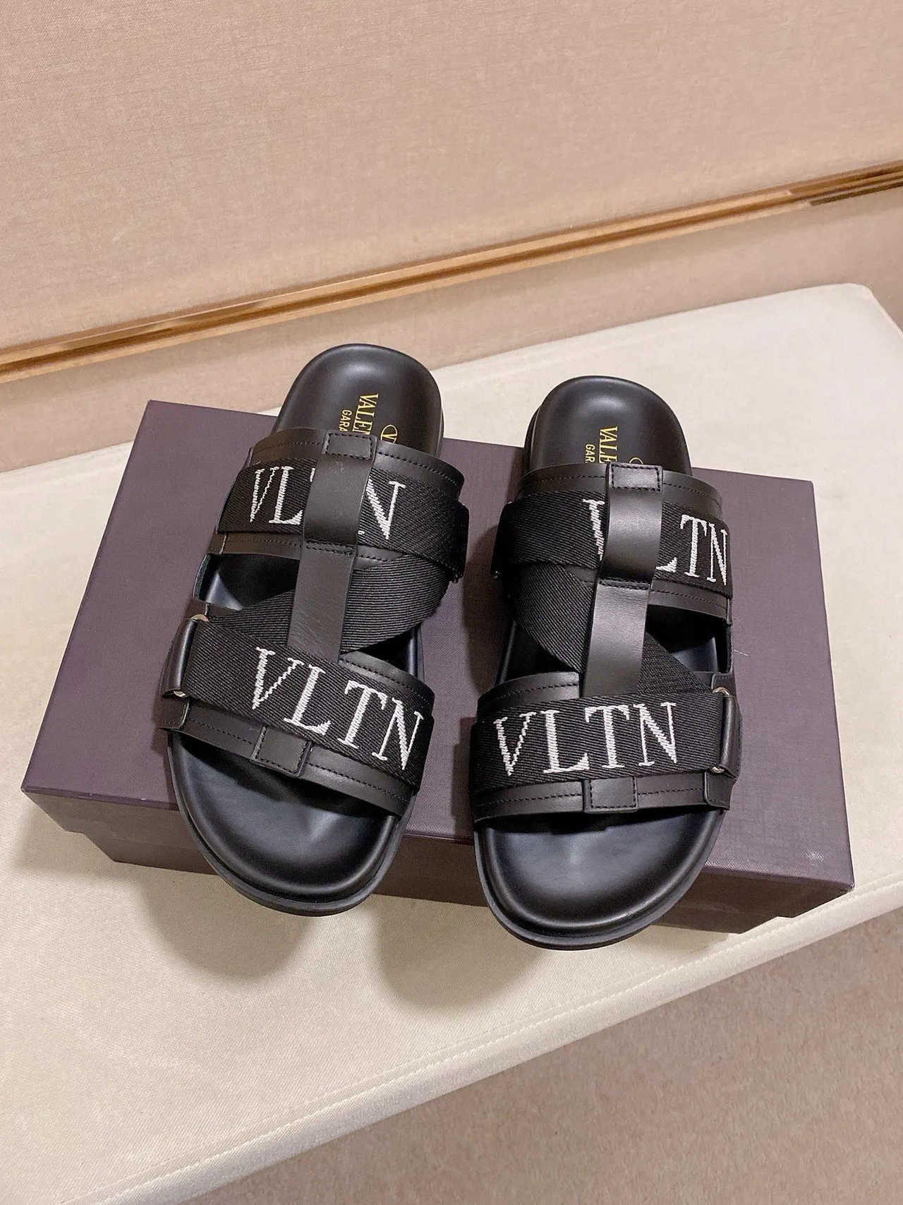 Valentino Garavani VLTN Slide Black Slippers 7
