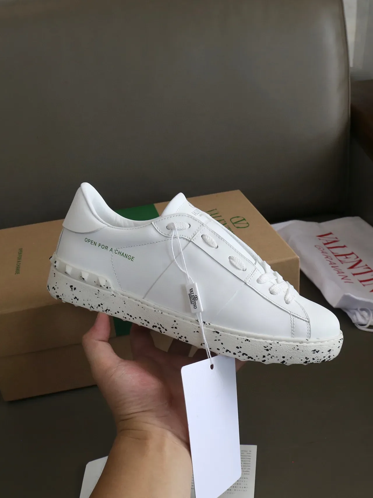 Valentino Open White Speckled Sole Lifestyle Sneakers 3