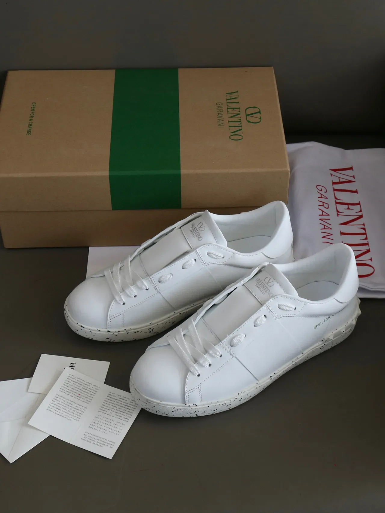 Valentino Open White Speckled Sole Lifestyle Sneakers 4