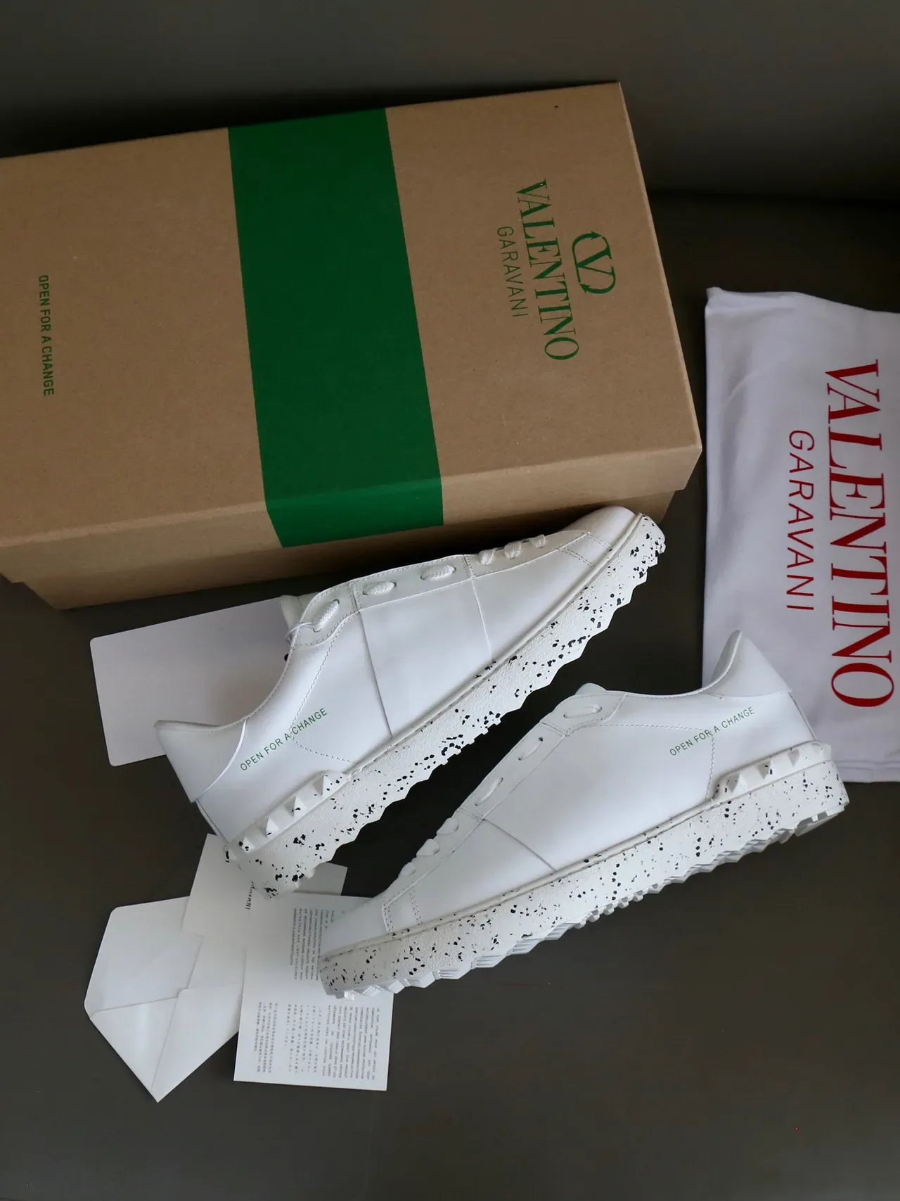 Valentino Open White Speckled Sole Lifestyle Sneakers 6