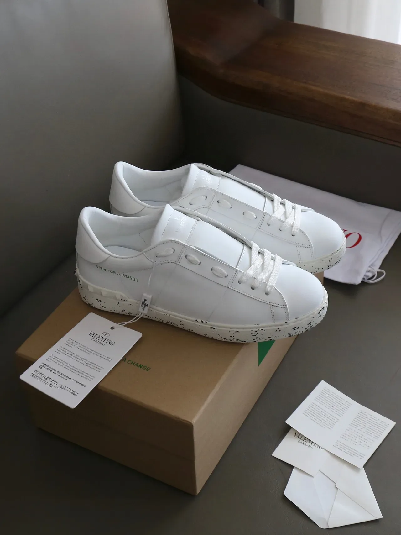 Valentino Open White Speckled Sole Lifestyle Sneakers 8