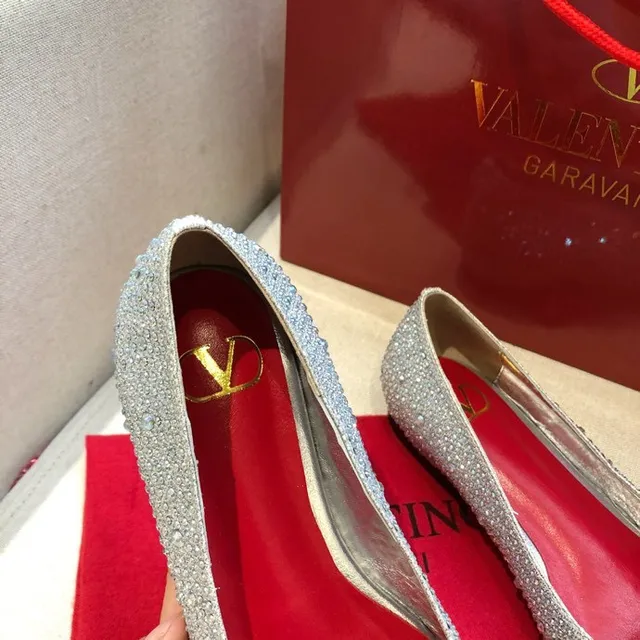 Valentino Rockstud Chaussures de ballet à bout pointu ornées de cristaux 7