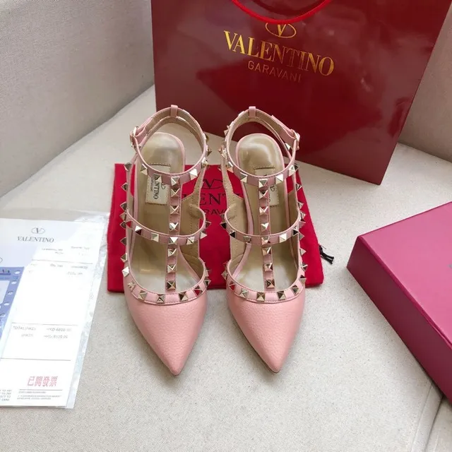 Valentino Rockstud Pink Leather Studded Stilettos 5