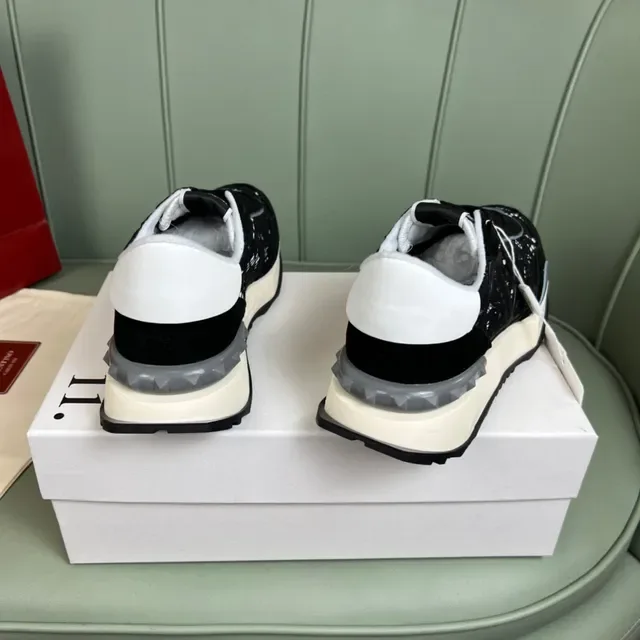 Valentino Runner zapatillas lifestyle negras con panel de encaje VLOGO 3