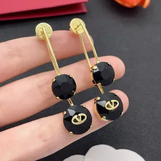 Valentino VLOGO Double-Stone Drop Earrings