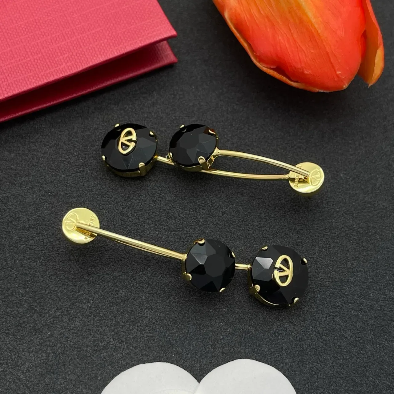 Valentino VLOGO Double-Stone Drop Earrings 7