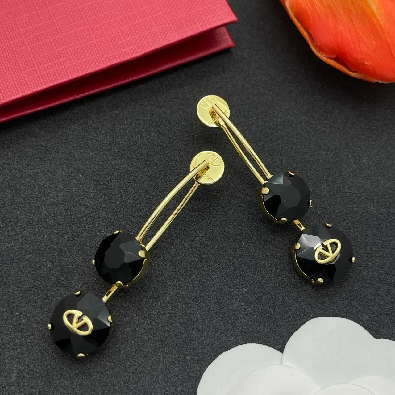 Valentino VLOGO Double-Stone Drop Earrings 8