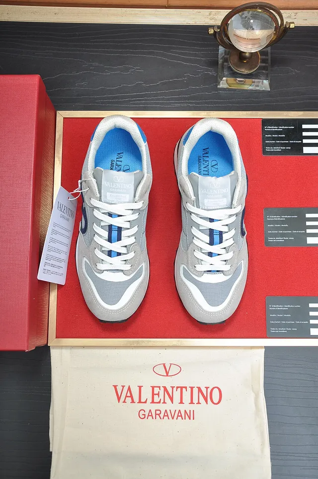 Valentino VLogo Sneaker Gray Navy White Lifestyle Sneakers 2