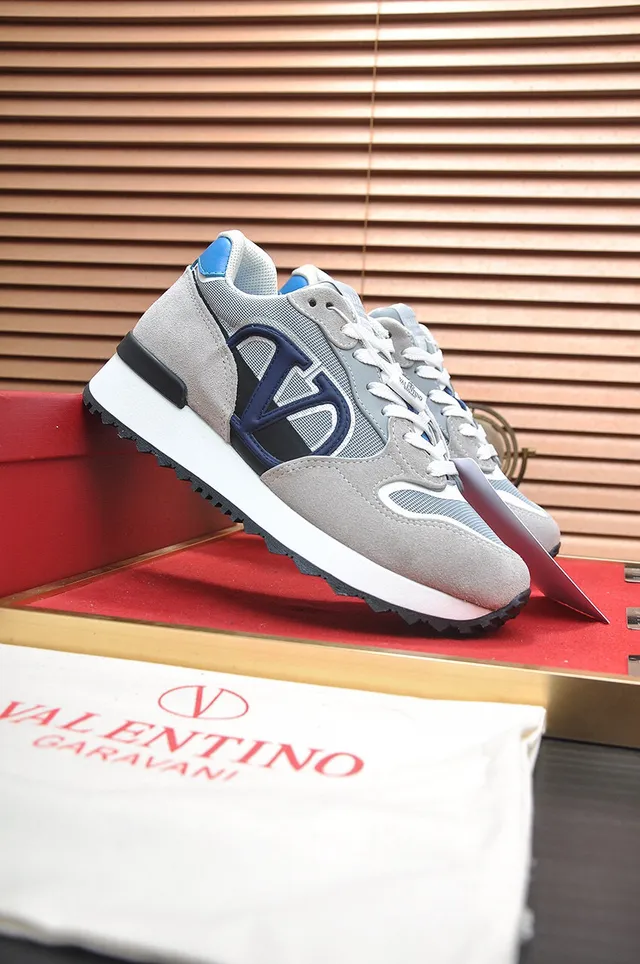 Valentino VLogo Sneaker Gray Navy White Lifestyle Sneakers 3