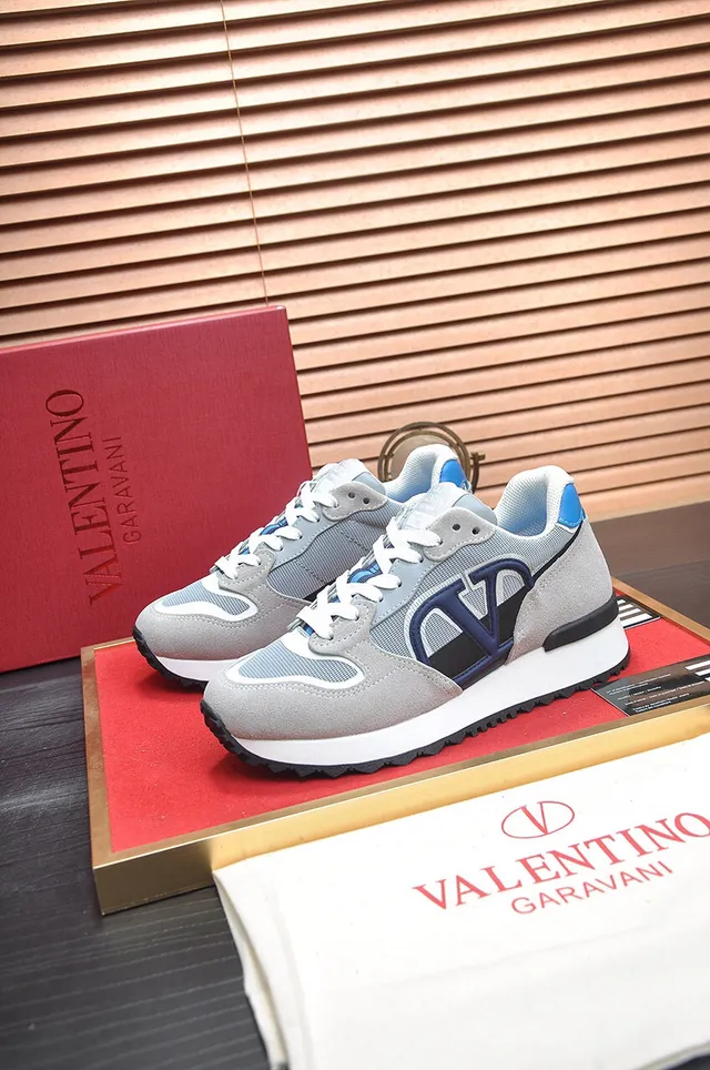 Valentino VLogo Sneaker Gray Navy White Lifestyle Sneakers 4