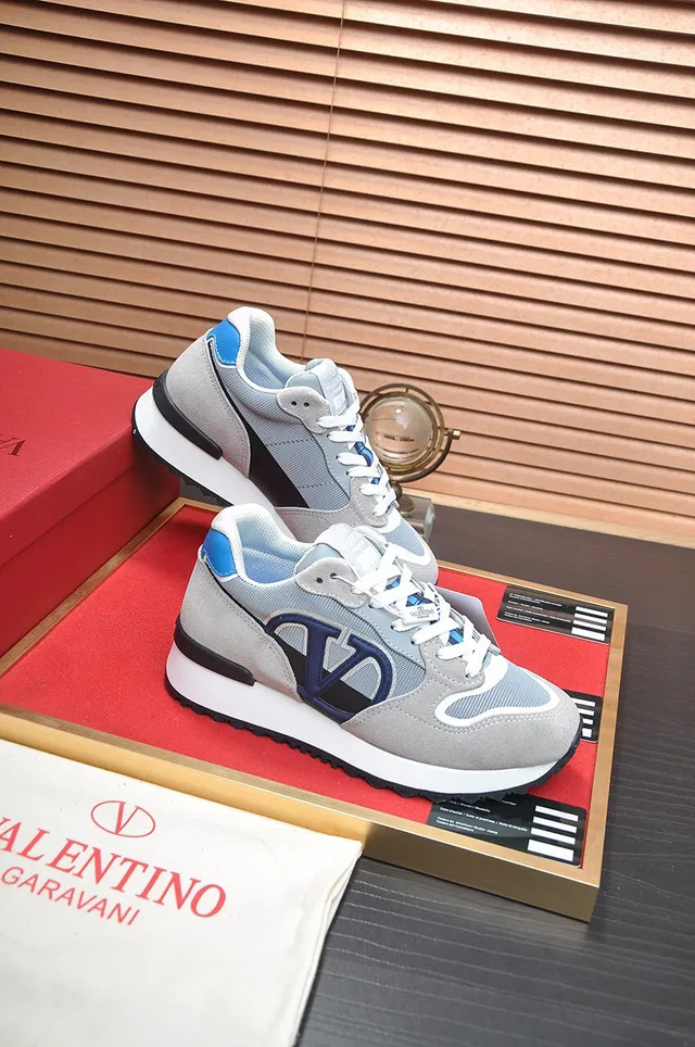 Valentino VLogo Sneaker Gray Navy White Lifestyle Sneakers 6