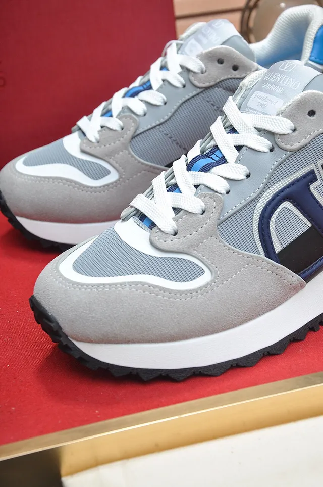 Valentino VLogo Sneaker Gray Navy White Lifestyle Sneakers 8