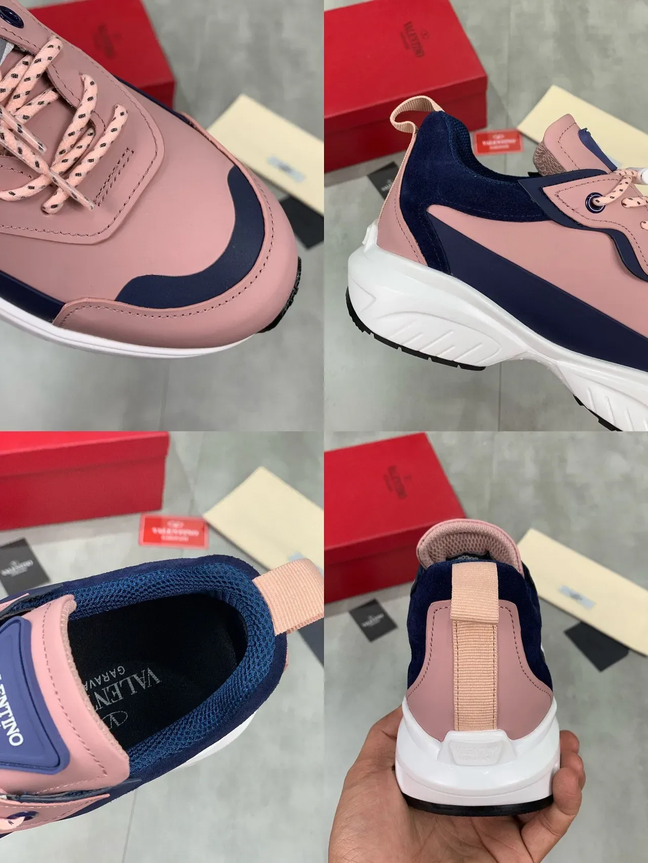 Valentino VLTN Chunky Sneaker Pink and Navy Chunky Sneakers 2