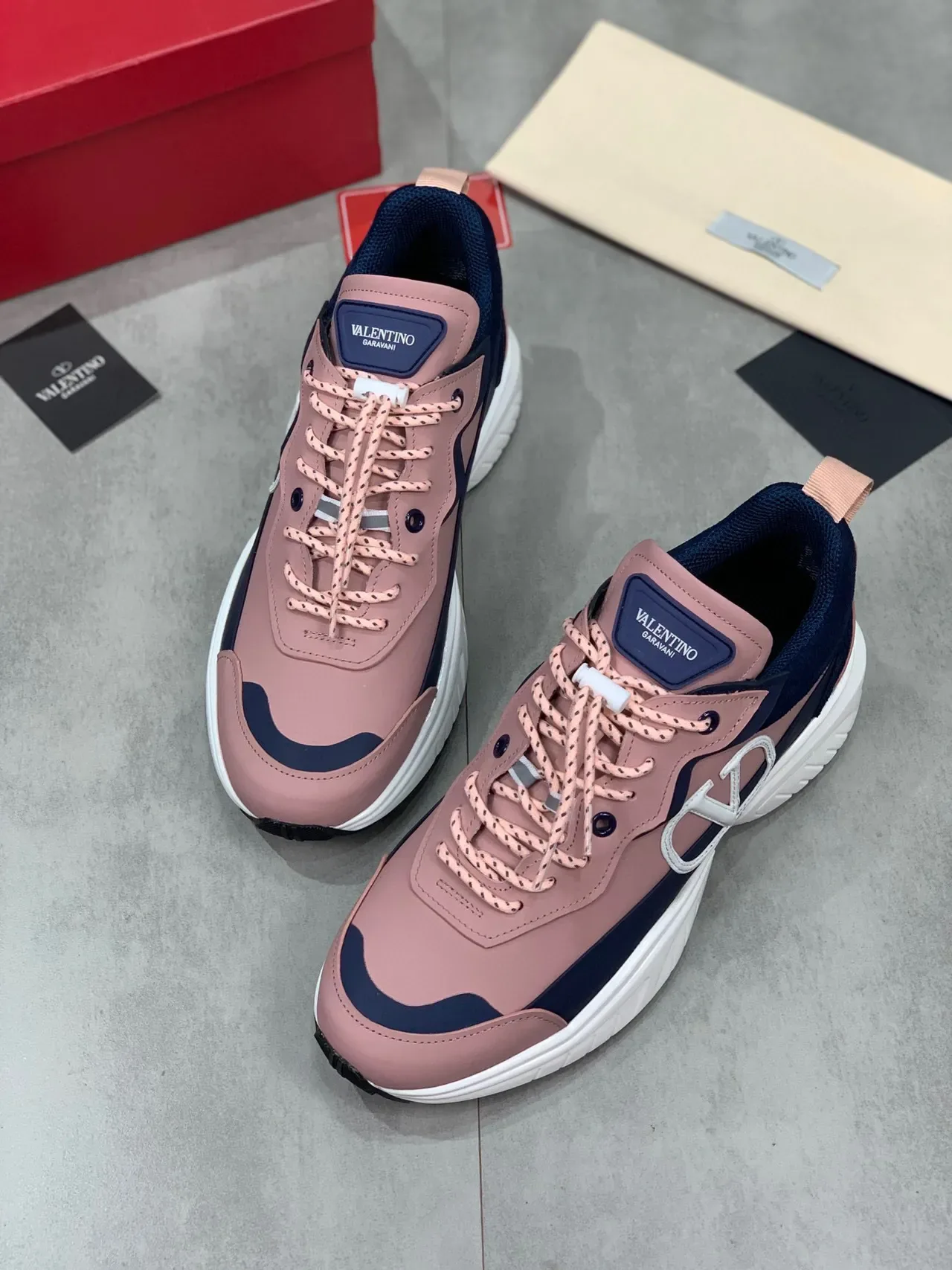 Valentino VLTN Chunky Sneaker Pink and Navy Chunky Sneakers 5