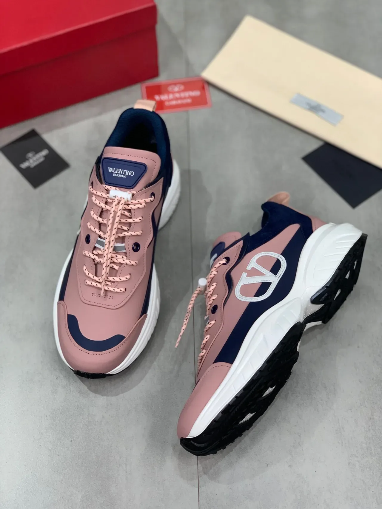 Valentino VLTN Chunky Sneaker Pink and Navy Chunky Sneakers 6