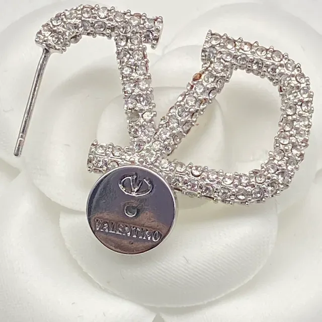 瓦伦蒂诺 VLTN Pavé-Crystal Logo 耳钉 2