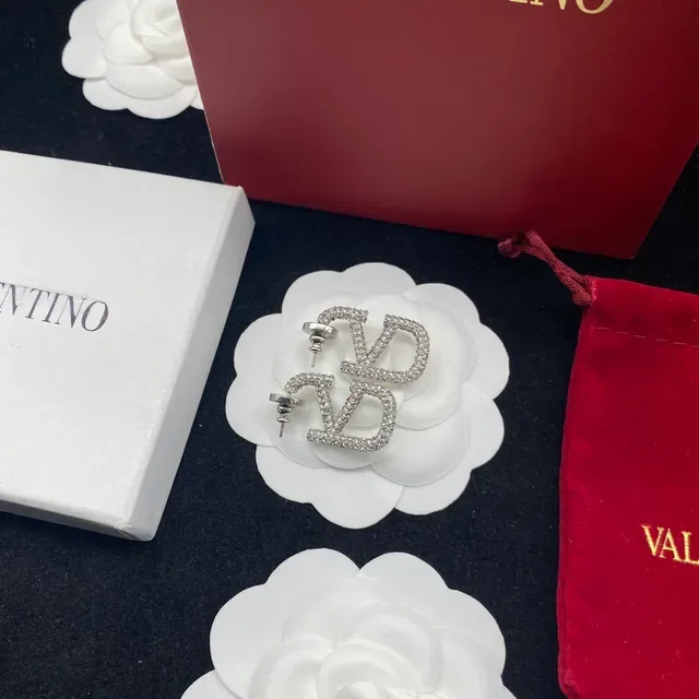 瓦伦蒂诺 VLTN Pavé-Crystal Logo 耳钉 3