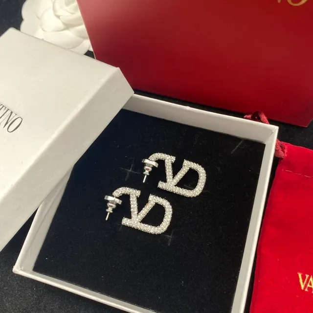 瓦伦蒂诺 VLTN Pavé-Crystal Logo 耳钉 5