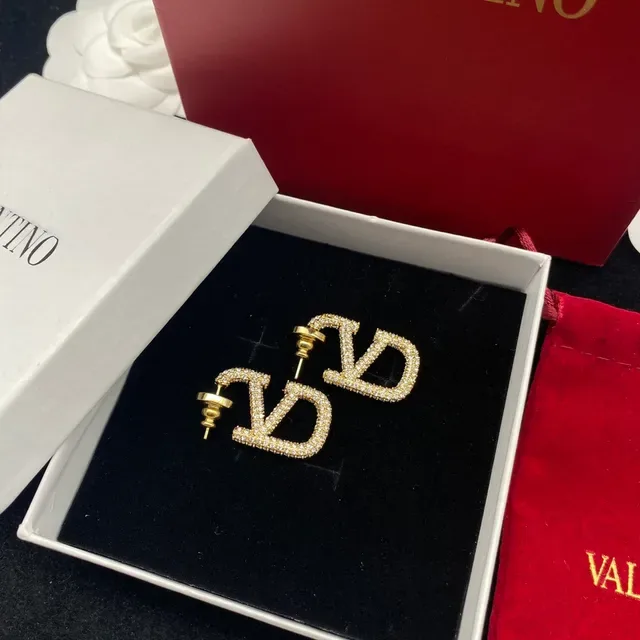 瓦伦蒂诺 VLTN Pavé-Crystal Logo 耳钉 6