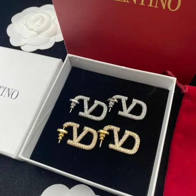 瓦伦蒂诺 VLTN Pavé-Crystal Logo 耳钉 8