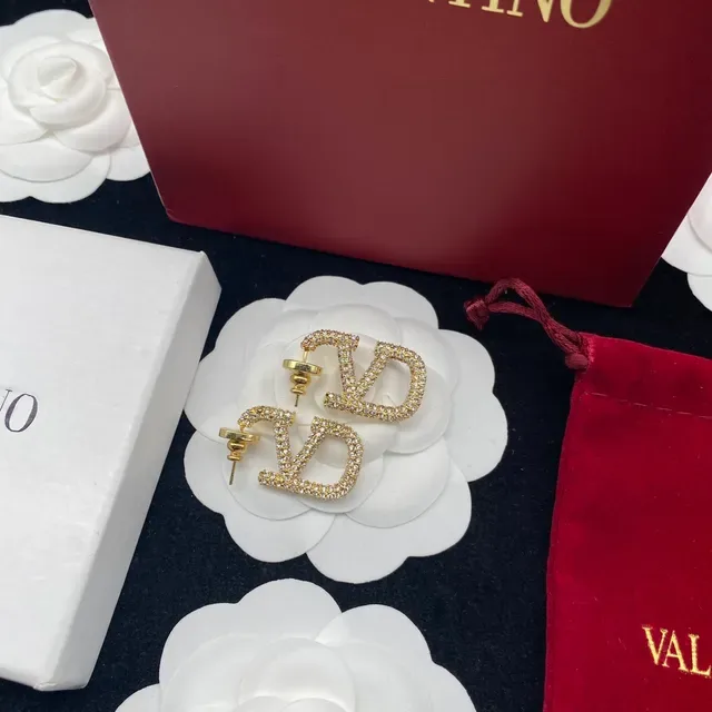 瓦伦蒂诺 VLTN Pavé-Crystal Logo 耳钉 9