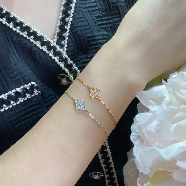 Van Cleef & Arpels Alhambra Quatrefoil Pavé Diamond Bracelet 9