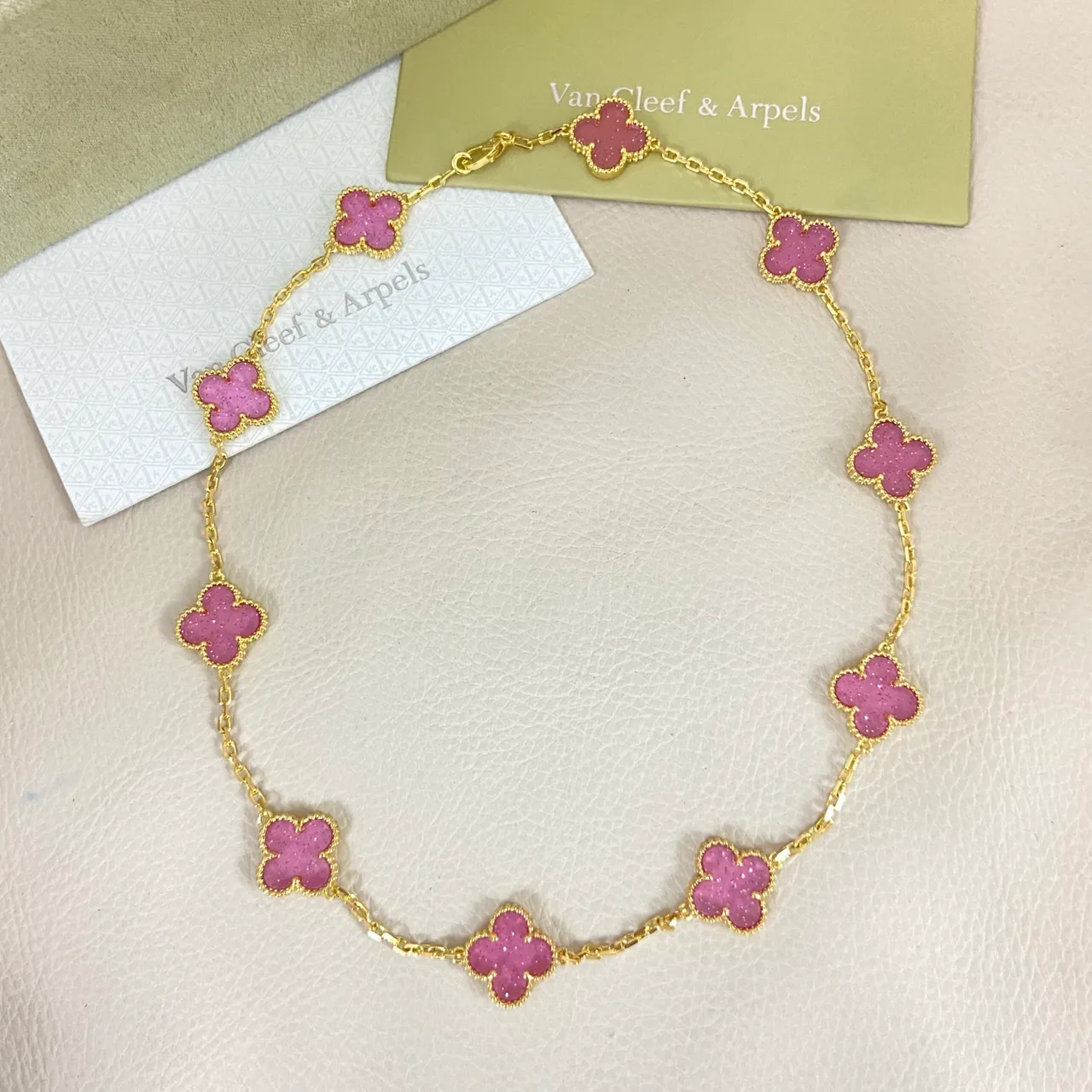 Van Cleef & Arpels Alhambra Sept motifs Drúzy rose Bracelet en or 5