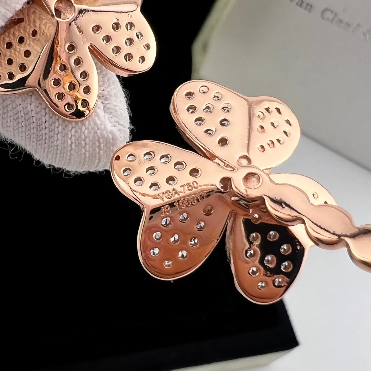 Van Cleef & Arpels Rose Gold Pavé Floral Bracelet 2