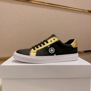 Versace Chain Reaction Black and Gold Metallic Lifestyle Sneakers