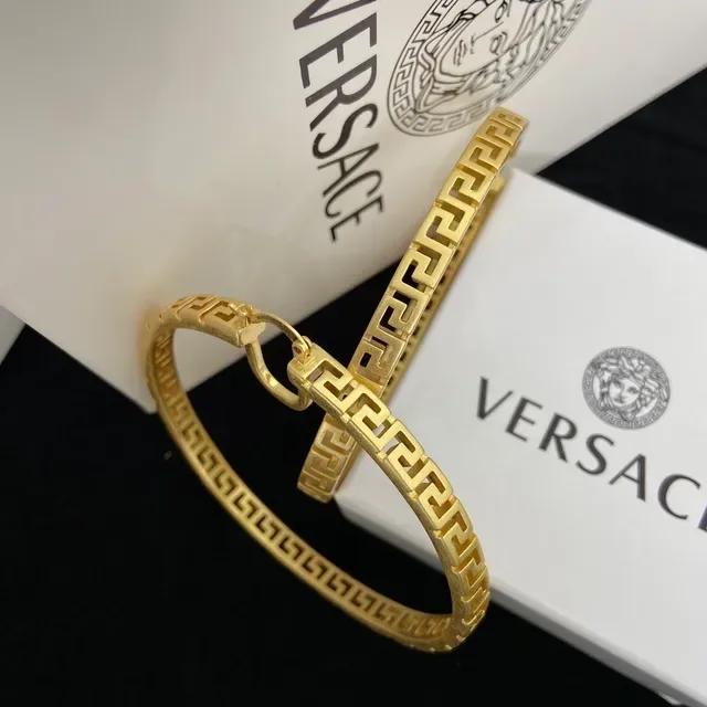 Versace 金色希腊钥匙图案耳环 4