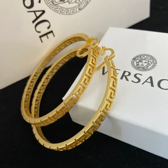 Versace 金色希腊钥匙图案耳环 5