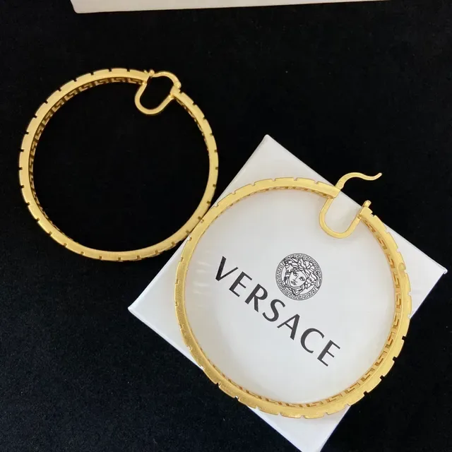 Versace 金色希腊钥匙图案耳环 6