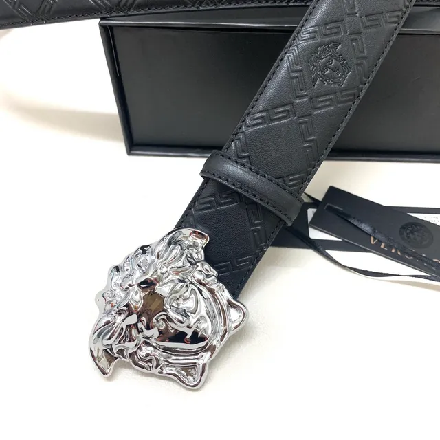 Versace Greca Medusa Black Leather Belt 6