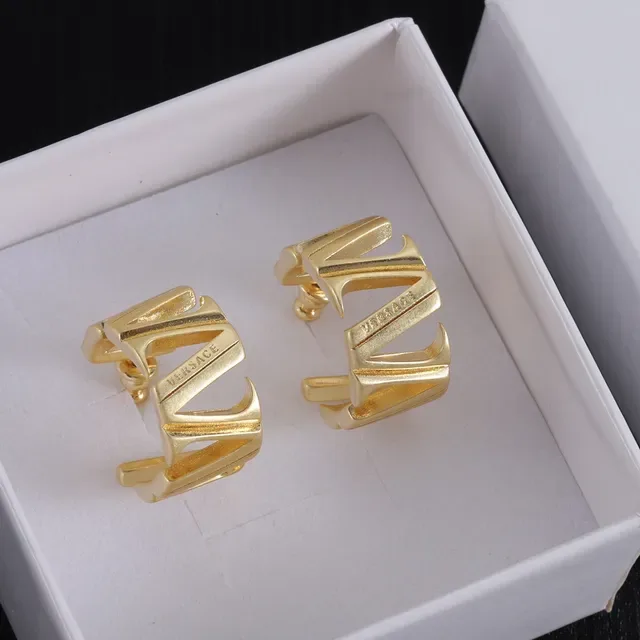 Versace Greca Odissea Sculpted Gold-Tone Hoop Earrings 2