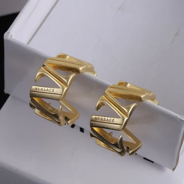 Versace Greca Odissea Sculpted Gold-Tone Hoop Earrings 3