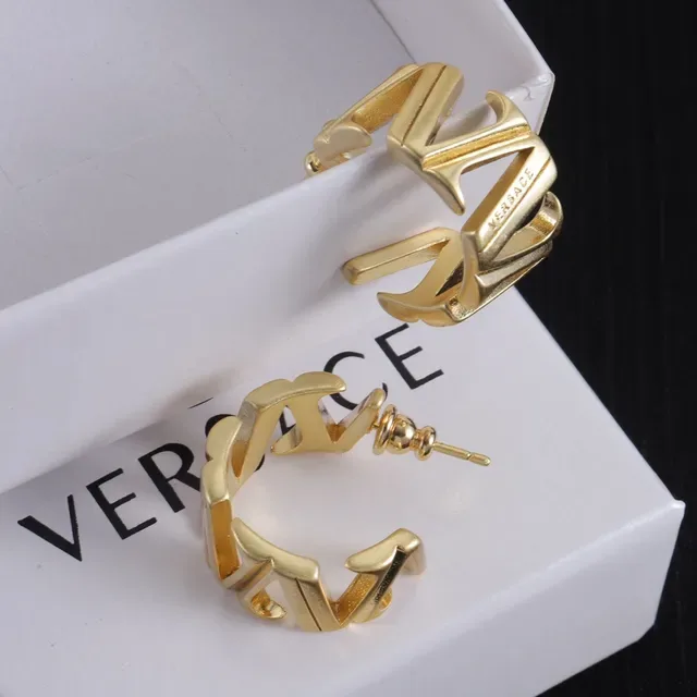 Versace Greca Odissea Sculpted Gold-Tone Hoop Earrings 4
