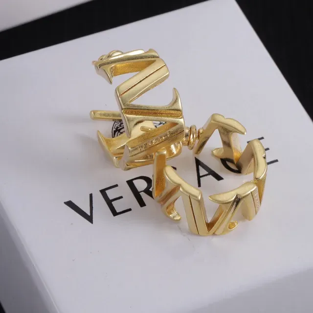 Versace Greca Odissea Sculpted Gold-Tone Hoop Earrings 5