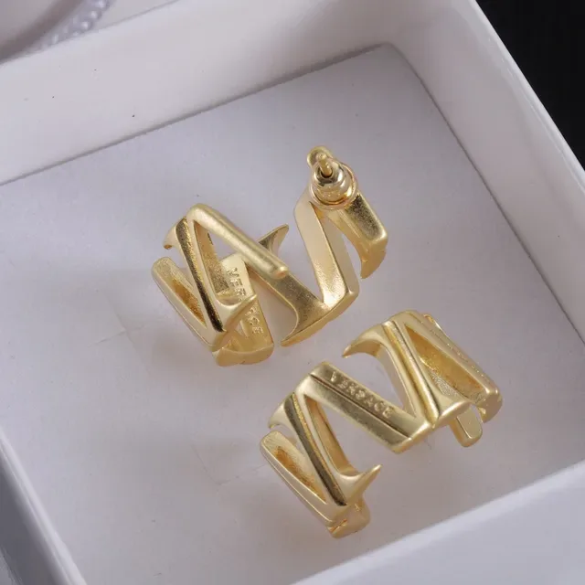 Versace Greca Odissea Sculpted Gold-Tone Hoop Earrings 6
