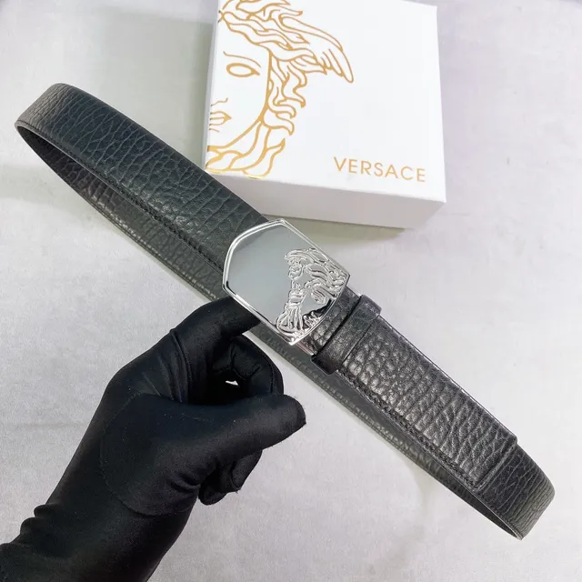 Versace Medusa Buckle কালো চামড়ার বেল্ট 2