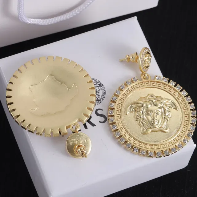 Versace Medusa সিক্কা কানের দুল সিলভার ও গোল্ড টোন ক্রিস্টাল 2