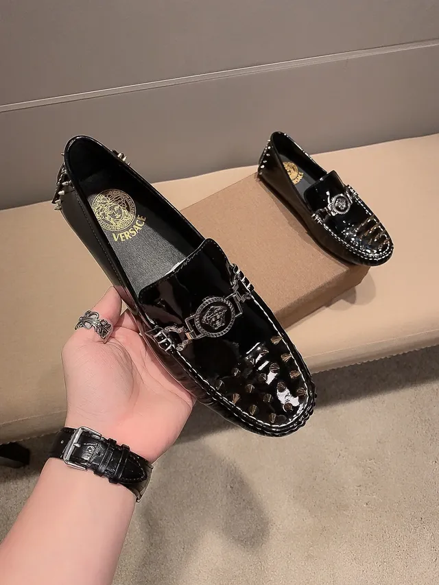 Versace Medusa Loafer Black Glossy Patent Leather Loafers 4