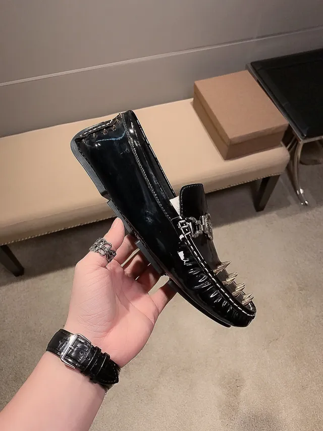Versace Medusa Loafer Black Glossy Patent Leather Loafers 5