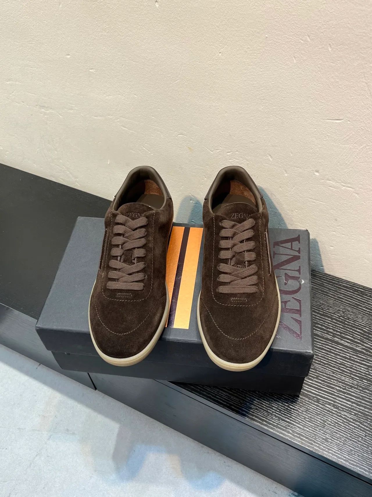 Zegna Brown Suede Low-Top Lifestyle Sneakers 2