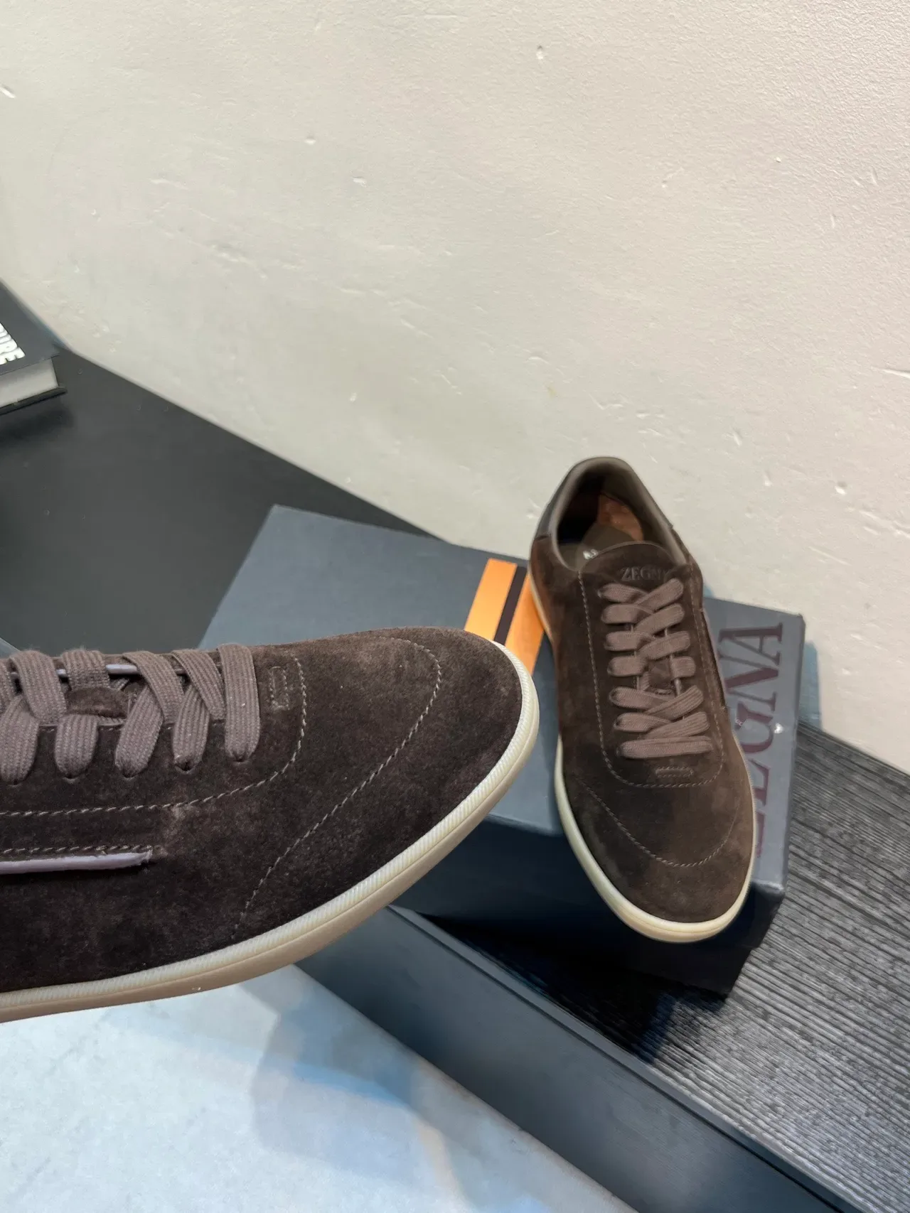 Zegna Brown Suede Low-Top Lifestyle Sneakers 8