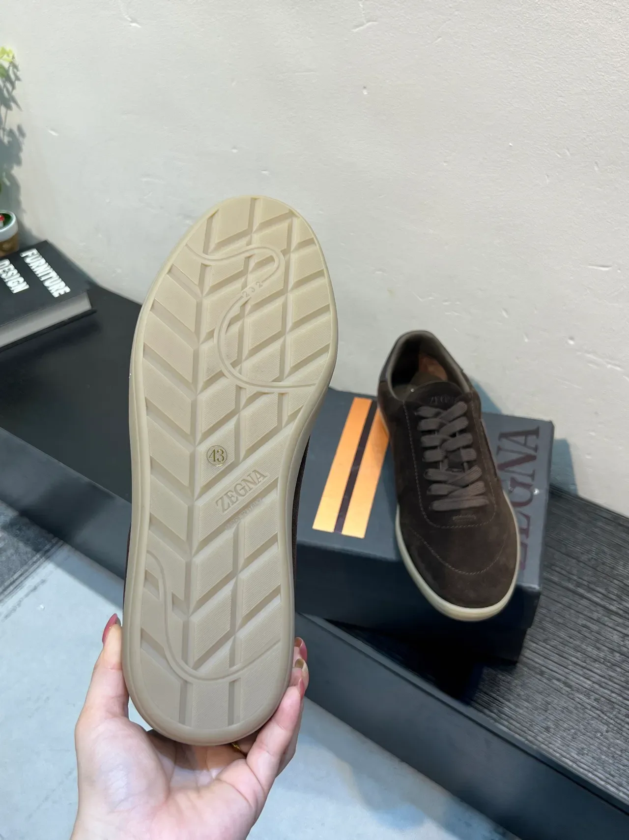 Zegna Brown Suede Low-Top Lifestyle Sneakers 9
